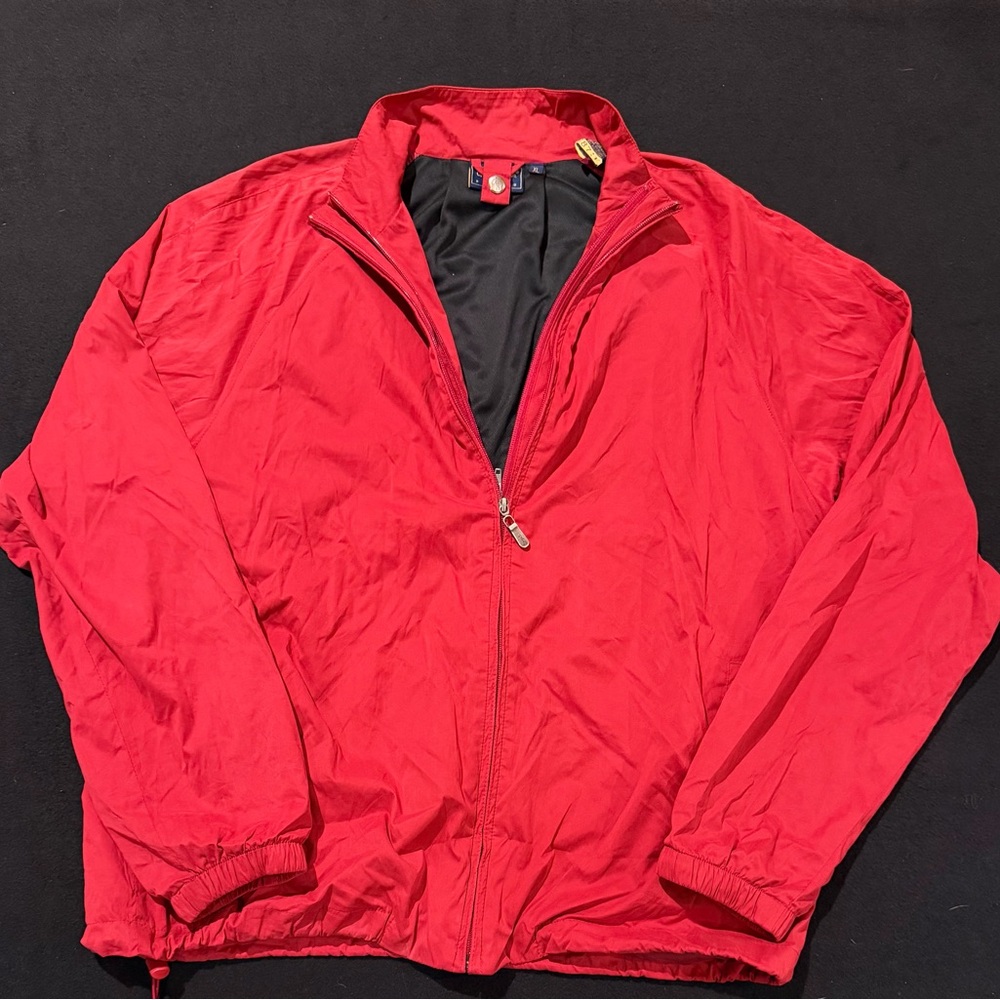 Bobby Jones Players Double Zip Red Lined Full Zip Windbreaker Mens XL